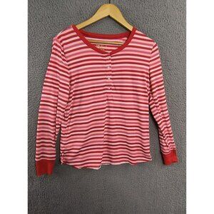 Kate Spade New York Pajama Top Womens Red White Multicolor‎ Stripe Soft Small